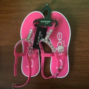 *Clearance-Final* NWT BeBe Girls Size L (2-3)  Pink Rhinestone Sandals